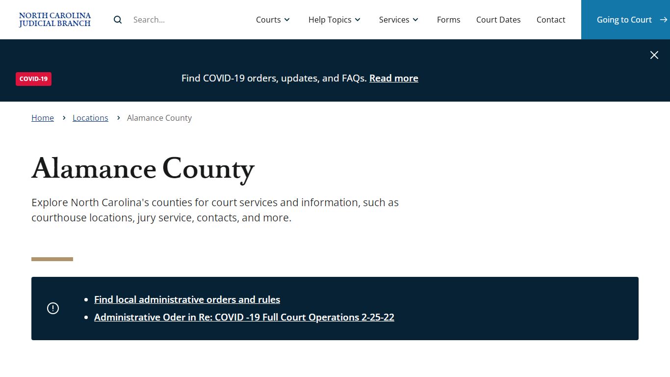 Alamance County | North Carolina Judicial Branch - NCcourts